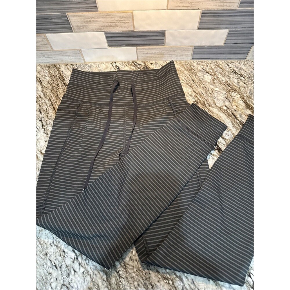 Halara High Waisted Drawstring Striped Yoga Leggings with Pockets Sz S